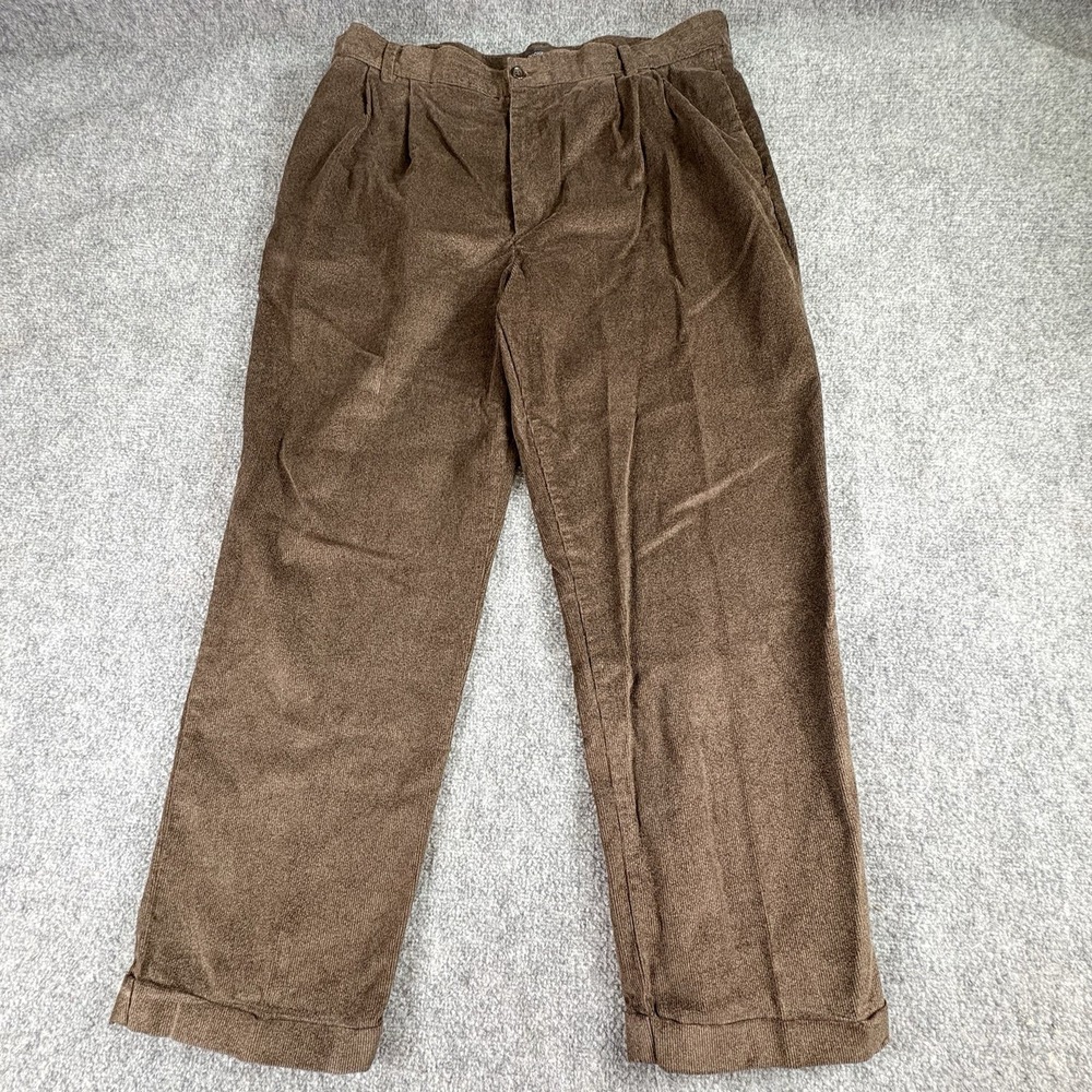 Vintage‎ Corduroy Pants Dockers Men 40x30 Brown Pleated 90s Y2K Preppy Academia